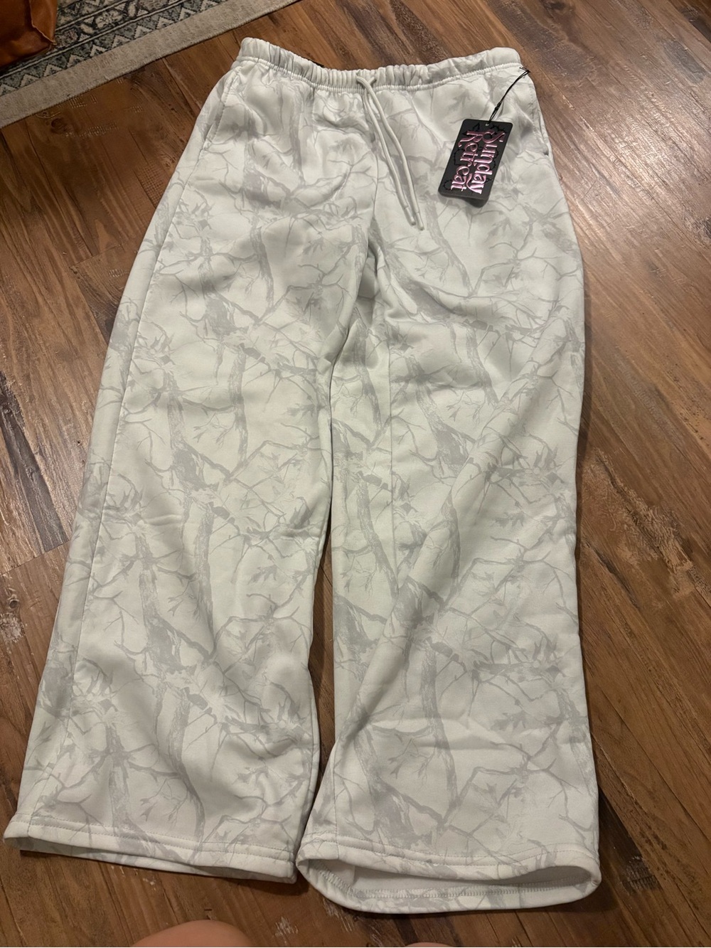 Women’s Light Camo Wide Leg Sweatpants with Elastic Waist